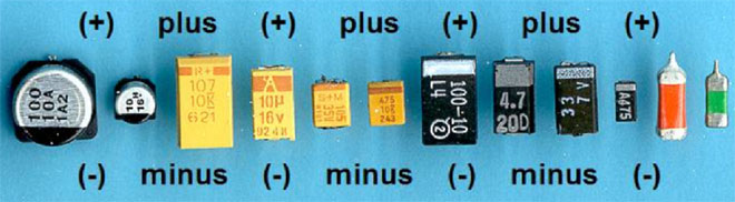 Как да определим полярността на електролитните кондензатори, къде е плюс и минус?