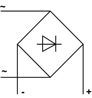 Опростено изображение на диоден мост. 