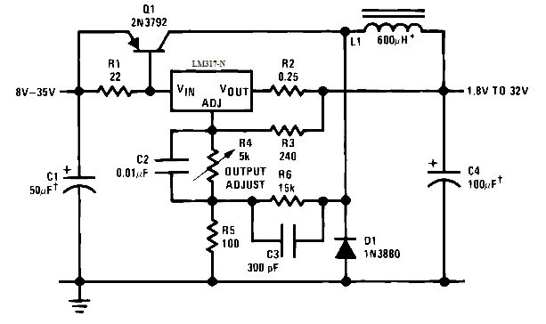 Схема на импулсно захранване на LM317. 