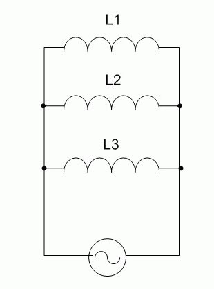 Паралелно свързване на индуктори. 